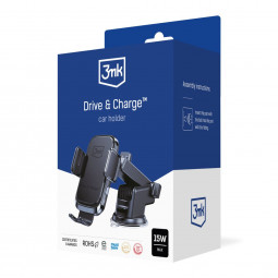 3mk Drive & Charge autós tartó és töltő Black