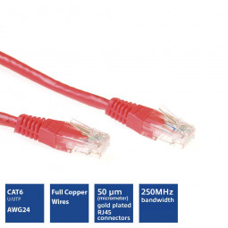 ACT CAT6 U-UTP Patch Cable 3m Red