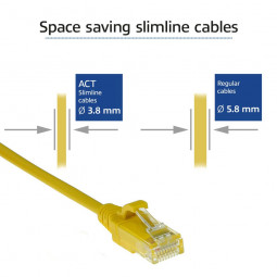 ACT CAT6A U-UTP Patch Cable 7m Yellow