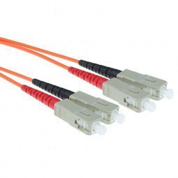 ACT LSZH Multimode 50/125 OM2 fiber cable duplex with SC connectors 20m Orange