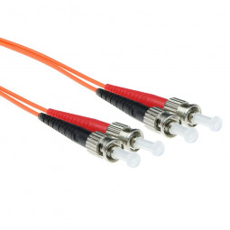 ACT LSZH Multimode 50/125 OM2 fiber cable duplex with ST connectors 2m Orange