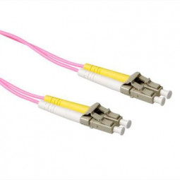 ACT LSZH Multimode 50/125 OM4 fiber cable duplex with LC connectors 1,5m Pink