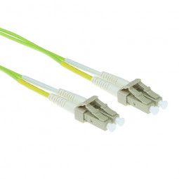 ACT LSZH Multimode 50/125 OM5 fiber cable duplex with LC connectors 5m Green