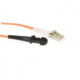 ACT LSZH Multimode 62.5/125 OM1 fiber cable duplex with MTRJ and LC connectors 5m Orange