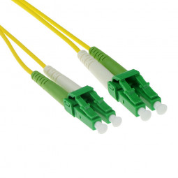 ACT LSZH Singlemode 9/125 OS2 fiber cable duplex with LC/APC8 connectors 10m Yellow