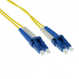 ACT LSZH Singlemode 9/125 OS2 fiber cable duplex with LC connectors 15m Yellow