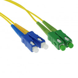 ACT LSZH Singlemode 9/125 OS2 fiber cable duplex with SC/APC and SC/PC connectors 2m Yellow