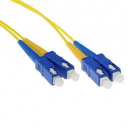 ACT LSZH Singlemode 9/125 OS2 fiber cable duplex with SC connectors 30m Yellow