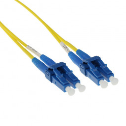 ACT LSZH Singlemode 9/125 OS2 short boot fiber cable duplex with LC connectors 20m Yellow