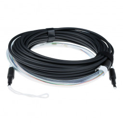 ACT Multimode 50/125 OM3 indoor/outdoor cable 12 fibers with LC connectors 300m Black