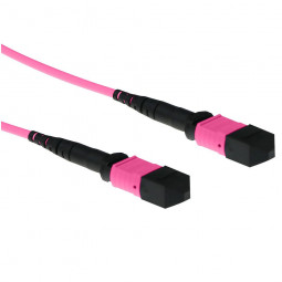 ACT Multimode 50/125 OM4 polarity A fiber cable with MTP female connectors 3m Pink