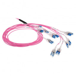 ACT Multimode 50/125 OM4 Preterm fiber cable 24F LC Polarity Twist 100m Pink