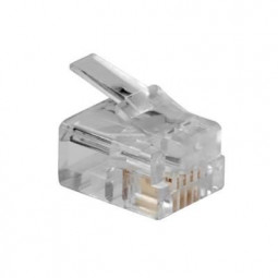 ACT RJ11 (6P/4C) modulaire connector for round cable with solid conductors