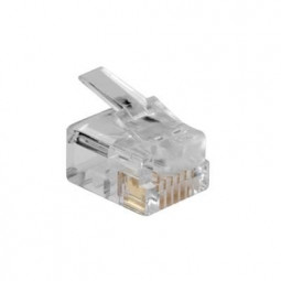 ACT RJ12 (6P/6C) modulaire connector for round cable with solid conductors