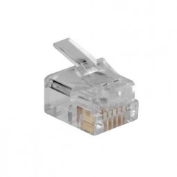 ACT RJ12 (6P/6C) modulaire connector for round cable with stranded conductors