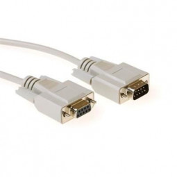 ACT Serial 1:1 connection cable 9 pin D-sub male - 9 pin D-sub female 20m White