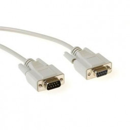 ACT Serial printer cable 9 pin D-sub male to 9 pin D-sub female 1,8m Ivory