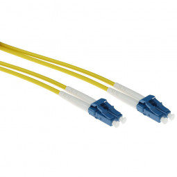 ACT Singlemode 9/125 OS2 duplex armored fiber cable with LC connectors 5m Yellow