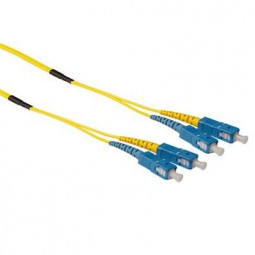 ACT Singlemode 9/125 OS2 duplex ruggedized fiber cable with SC connectors 20m Yellow