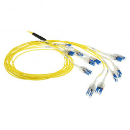 ACT Singlemode 9/125 OS2 Preterm fiber cable 24F LC Polarity Twist 100m Yellow