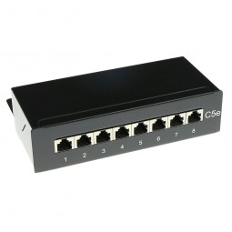 ACT Surface mounted box shielded 8 ports CAT5E Black