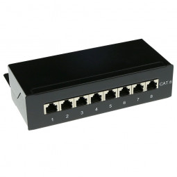 ACT Surface mounted box shielded 8 ports CAT6 Black