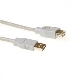 ACT USB 2.0 A male to USB A female 0,5m Ivory