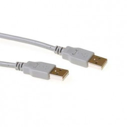 ACT USB 2.0 A male to USB A male 2m Ivory