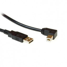 ACT USB 2.0 A male to USB B male (angled) 1,8m Black