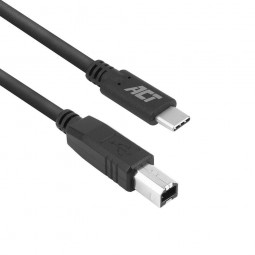 ACT USB 2.0 cable USB-C to USB-B 1,8m Black