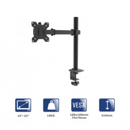 Akyga AK-MB-01 Single Monitor Arm Desk Mount 10kg VESA 75x75mm / 100x100mm 15-32