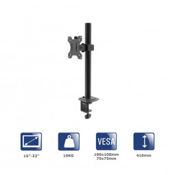 Akyga AK-MB-03 Single Monitor Arm Desk Mount 10kg VESA 75x75mm / 100x100mm 15-32