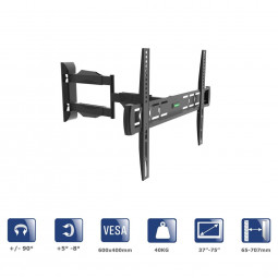 Akyga AK-MB-11 TV Wall Mount Full Motion Bracket +/-90° 40kg VESA 600x400mm 37-75