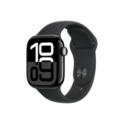 Apple Watch S10 Cellular 42mm Jet Black Alu Case with Black Sport Band M/L