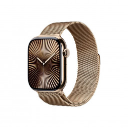 Apple Watch S10 Cellular 46mm Gold Titanium Case with Gold Milanese Loop S/M