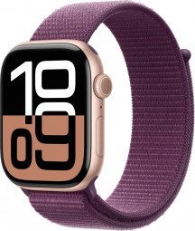 Apple Watch S10 GPS 42mm Rose Gold Alu Case with Plum Sport Loop