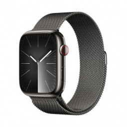 Apple Watch S9 Cellular 45mm Graphite Stainless Steel Case with Graphite Milanese Loop