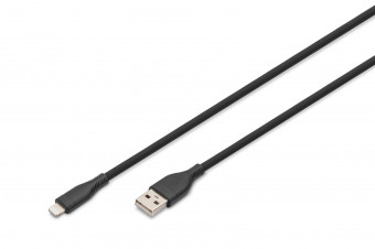 Assmann Lightningh to USB Silicone USB2.0 12W Cable 1m Black