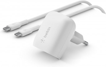 Belkin BoostCharge 20W USB-C Adapter with USB-C - USB-C Cable White