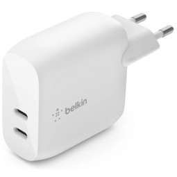 Belkin BoostCharge Dual USB-C PD Wall Charger 40W White