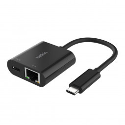 Belkin USB-C to Ethernet + Charge Adapter 100W Black