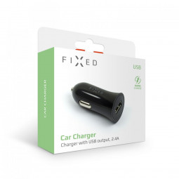 FIXED Car charger with USB output, 12W, black