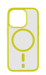 Cellularline Pop Mag Back Cover with Magsafe Support for Apple iPhone 15 Pro Max, Clear/Lime