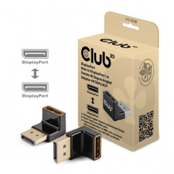 Club3D DisplayPort Male to DisplayPort 1.4 Female 90 Degree Angled Adapter 4K120Hz M/F