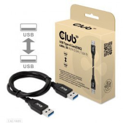 Club3D USB Type-A Gen2(10G) cable 3A M/M 0.5m Black