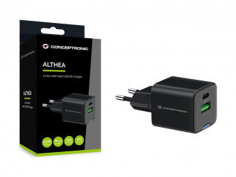 Conceptronic  2-Port 20W USB Charger Black