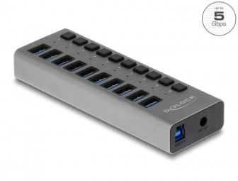 DeLock 10-portos USB3.0 HUB Grey