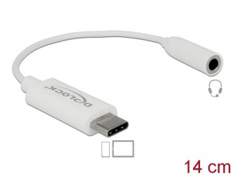 DeLock Audio adapter USB Type-C to stereo jack female 14cm White