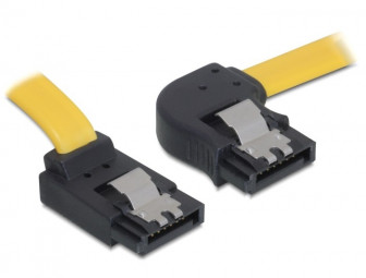 DeLock Cable SATA 30cm right/up metal Yellow