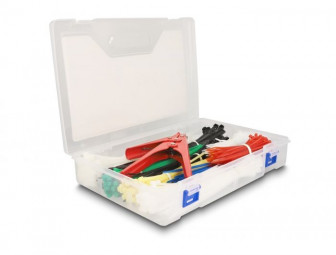 DeLock Cable tie assortment box with cable tie installation tool 600 pieces assorted colours